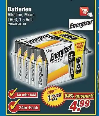 Poco Energizer Batterien Alkaline Angebot