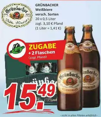 Getränke Fleischmann Grünbacher Weißbiere Angebot