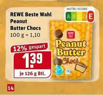 REWE Kaufpark Rewe Beste Wahl Peanut Butter Chocs Angebot