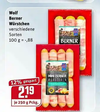 REWE Kaufpark Wolf Berner Würstchen Angebot