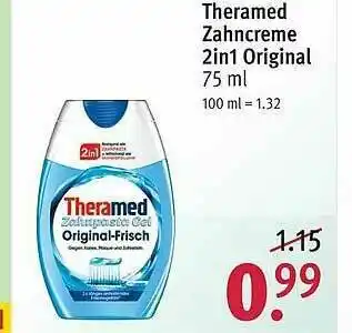 Rossmann Theramed Zahncreme 2in1 Original Angebot