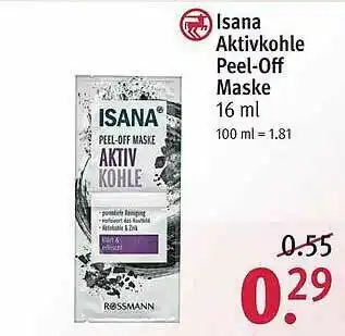 Rossmann Isana Aktivkohle Peel-off Maske Angebot