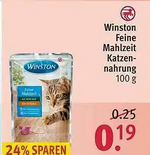 Rossmann Winston Feine Mahlzeit Katzennahrung Angebot