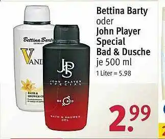 Rossmann Bettina Barty Oder John Player Special Bad & Dusche Angebot