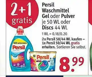 Rossmann Persil Waschmittel Gel Oder Pulver Oder Discs Angebot