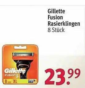 Rossmann Gillette Fusion Rasierklingen Angebot