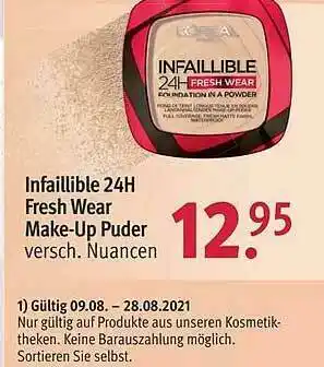 Rossmann Infaillible 24h Fresh Wear Make Up Puder Angebot