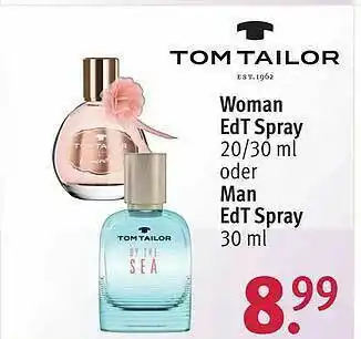 Rossmann Tom Tailor Woman Edt Spray Oder Man Edt Spray Angebot