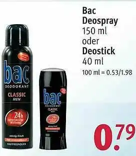 Rossmann Bac Deospray Oder Deostick Angebot