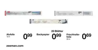 Zeeman Alufolie, Backpapier Oder Frischhaltefolie Angebot