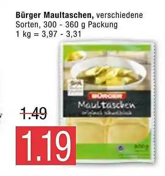 Marktkauf Bürger Maultaschen Angebot