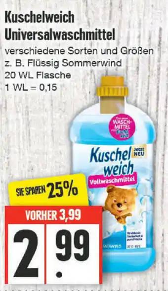 Edeka Kuschelweich Universalwaschmittel 20 Wl flasche Angebot