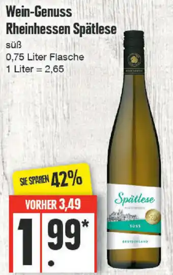 Edeka Wein-Genuss Rheinhessen Spätlese 0,75 Liter Flasche Angebot