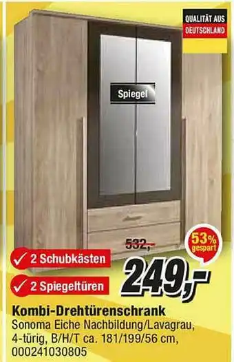 Opti Wohnwelt Kombi Drehtürenschrank Angebot