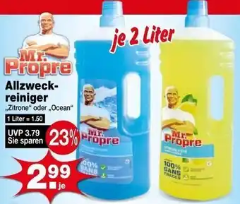 Krümet Sonderposten Mr. Propre Allzweckreiniger 2 Liter Angebot