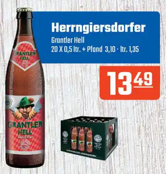 Hörl Getränke Herrngiersdorfer Grantler Hell 20 x 0,5 Ltr. Angebot
