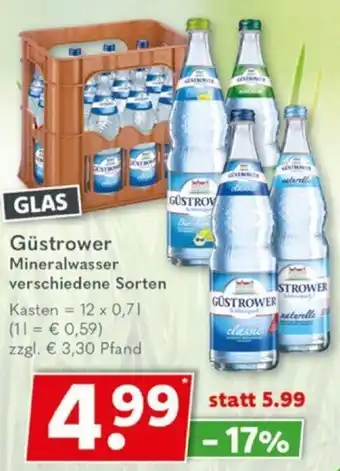 Getränkeland Güstrower Mineralwasser 12 x 0,7 L Kasten Angebot