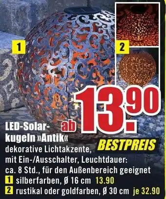 B1 Discount Baumarkt LED Solarkugeln Antik Angebot