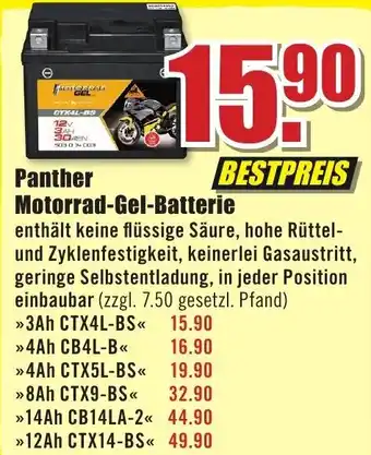 B1 Discount Baumarkt Panther Motorrad Gel Batterie Angebot