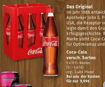 Markgrafen Coca-Cola 6x1 L-Fl. Kasten Angebot