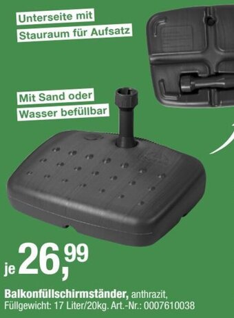 Opti Wohnwelt Balkonfüllschirmständer Angebot