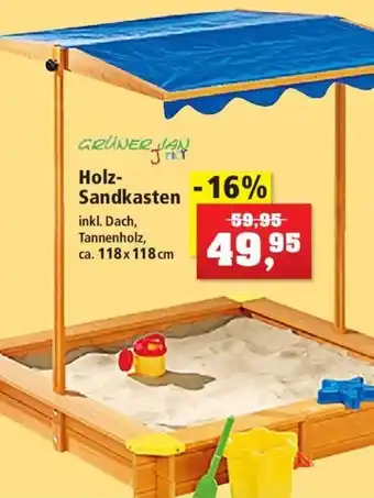 Thomas Philipps Grüner Jan Junior Holz Sandkasten ca. 118 x 118 cm Angebot