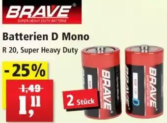 Thomas Philipps Brave Batterien D Mono 2 Stück Angebot