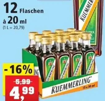 Thomas Philipps Kuemmerling Kräuterlikör 12 x 20 ml Angebot