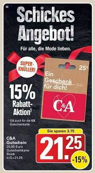 WEZ C&a gutschein Angebot