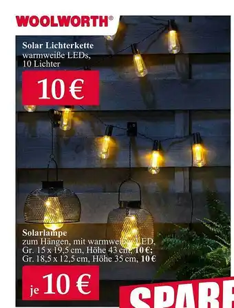 Woolworth Solarlampe oder solar lichterkette Angebot
