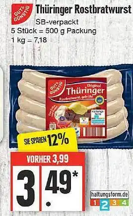 Edeka Gut & günstig thüringer rostbratwurst Angebot