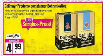 Edeka Dallmayr prodomo gemahlener bohnenkaffee Angebot