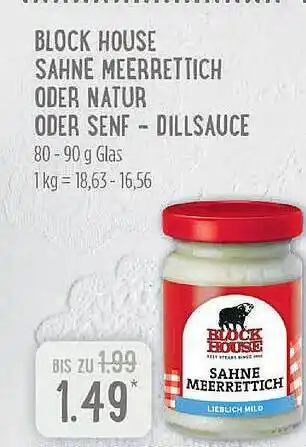 Edeka Block house sahne meerrettich oder natur oder senf-dillsauce Angebot