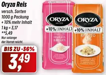 Simmel Oryza Reis 1000 g Packung Angebot