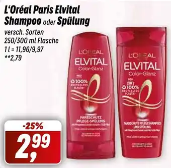 Simmel L'Oréal Paris Elvital Shampoo oder Spülung 250/300 ml Flasche Angebot