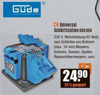V Baumarkt Güde Universal Schärfstation GUS 650 Angebot