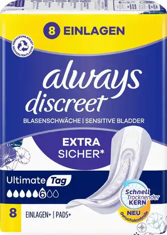 dm drogerie Always discreet einlagen inkontinenz ultimate tag Angebot