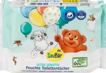 dm drogerie Saubär feuchte toilettentücher ultra sensitiv (2x60 st) Angebot