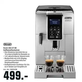 Saturn Delonghi ecam 352.57sb kaffeevollautomat Angebot