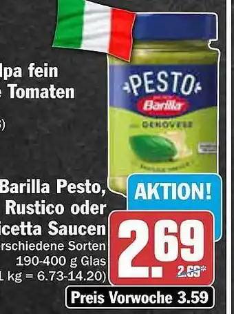 AEZ Barilla pesto, rustico oder micetta saucen Angebot