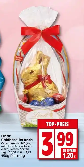 Elli Markt Lindt Goldhase im Korb 150g Angebot