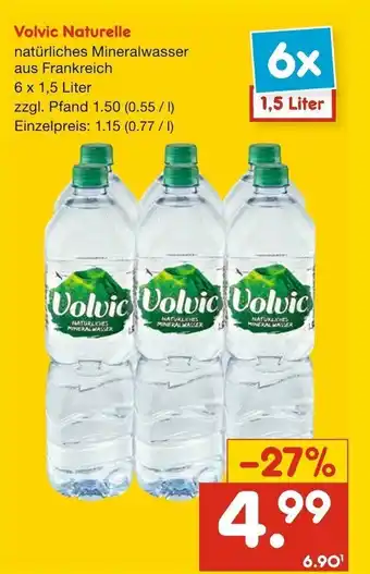 Netto Getränke Discount Volvic Mineralwasser 6*1.5L Angebot