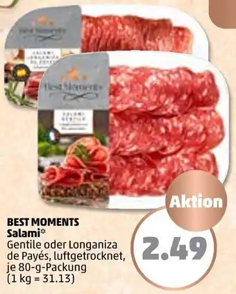 PENNY Best Moments Salami 80 g Packung Angebot