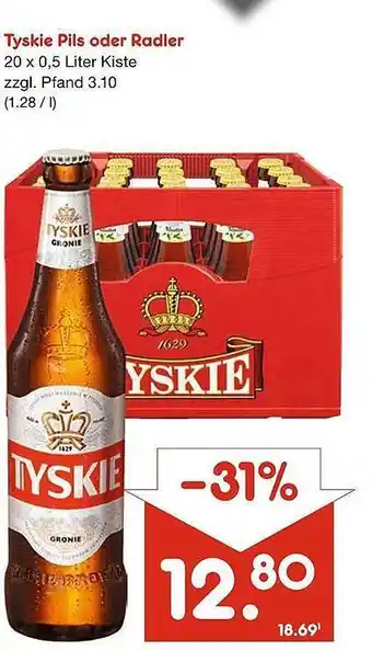 Netto Marken-Discount Tyskie pils oder radler Angebot