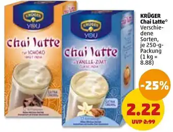 PENNY Krüger Chai Latte 250 g Packung Angebot