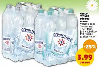 PENNY Gerolsteiner Mineralwasser 6x1,5 Liter Angebot