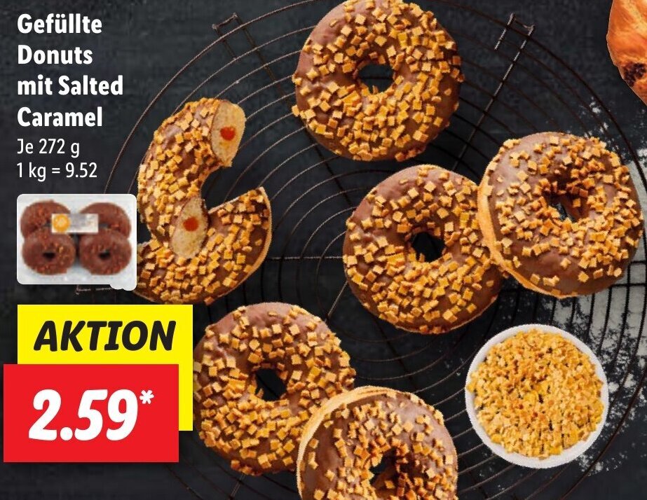 Gefüllte Donuts mit Salted Caramel 272 g Angebot bei Lidl