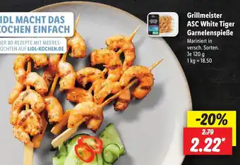 Lidl Grillmeister ASC White Tiger Garnelenspieße 120 g Angebot