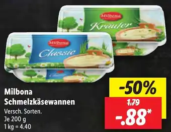 Lidl Milbona Schmelzkäsewannen 200 g Angebot