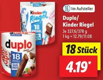 Lidl Duplo/Kinder Riegel 327,6/378 g Angebot